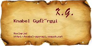 Knabel Györgyi névjegykártya
